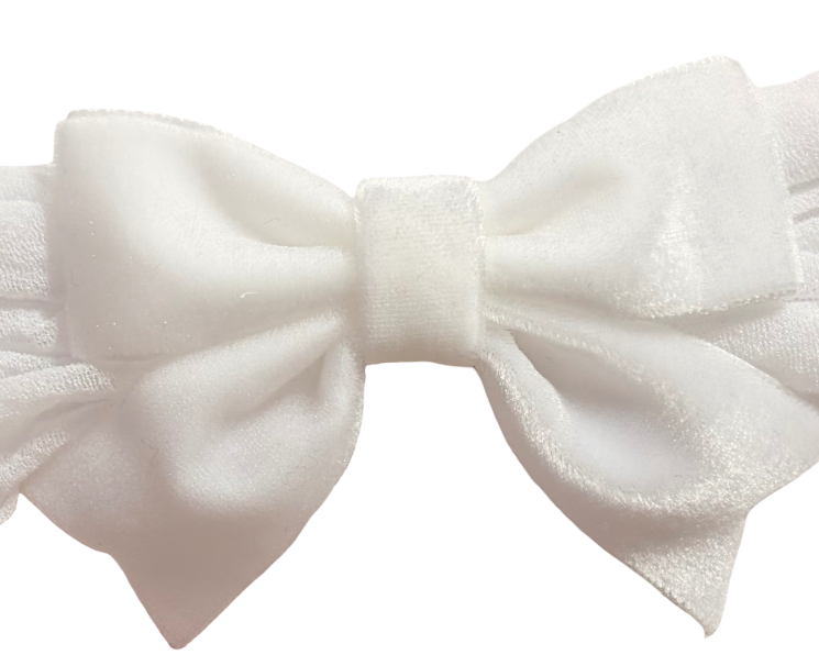 White bow headband on a white background