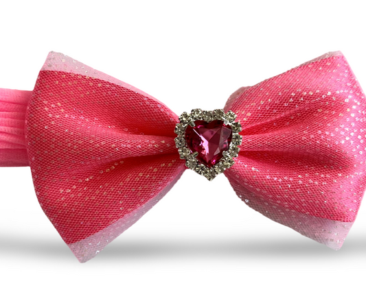 Hot Pink Sparkle Bloom Bows Baby Headbands
