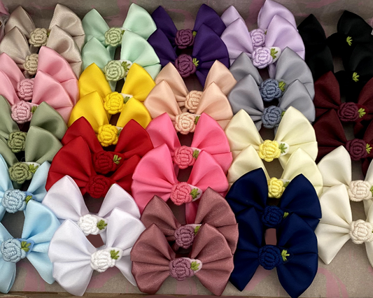 19 Pairs Satin Hair Bows Clips – Set of 2 Each