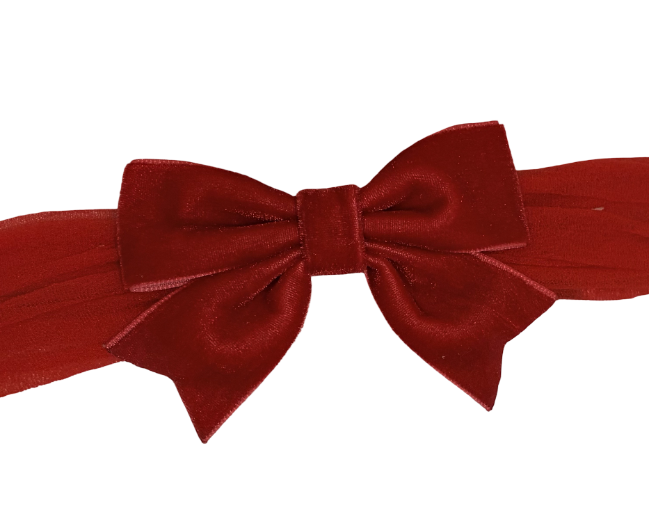 Velvet Bow Headband –  Toddler Hair Bows Red Velvet