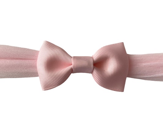 Mini Pink Baby Bow Headband – Soft & Stretchy Newborn Hair Accessory