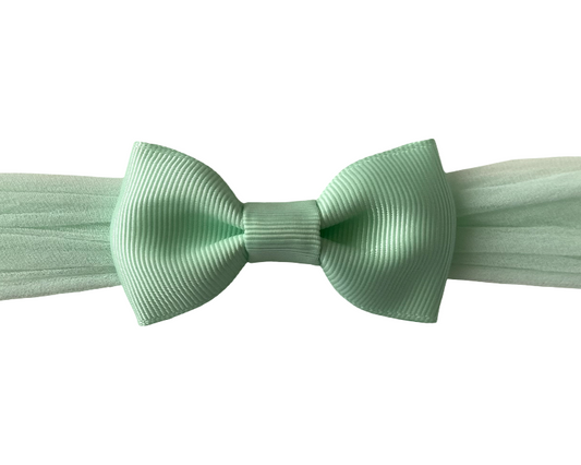 Light green bow tie on a white background