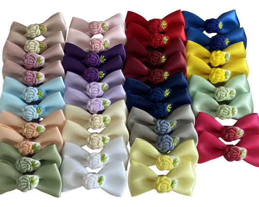 19 Pairs Mini Satin Hair Bows Clips – Set of 2 Each
