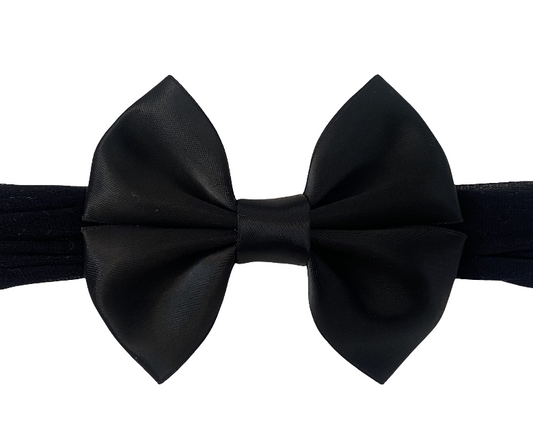Black bow tie on a white background