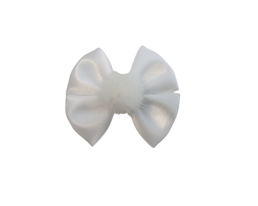 White bow on a white background